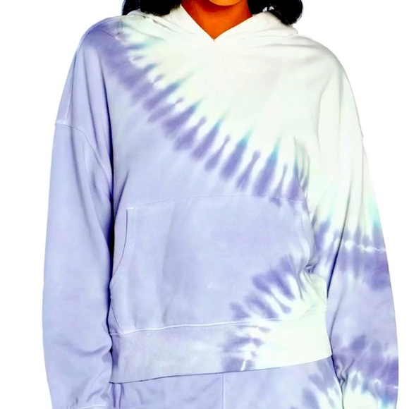 Wildfox Tie Dye One of A Kind Relaxed Hoodie Mint Lilac Purple Hued French Terry - Picture 2 of 13